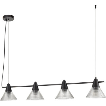 Подвес LUMION CORNE 6595/4A MODERNI LN24 E27 4*60W 220V черный/прозрачный, металл/стекло